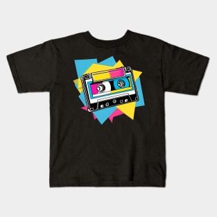 Mixtape cassette 80s retro style gift Kids T-Shirt